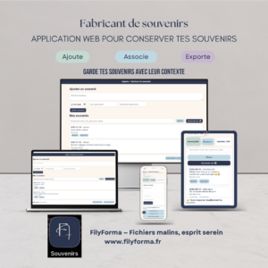 Appplication web Fabricant de souvenirs